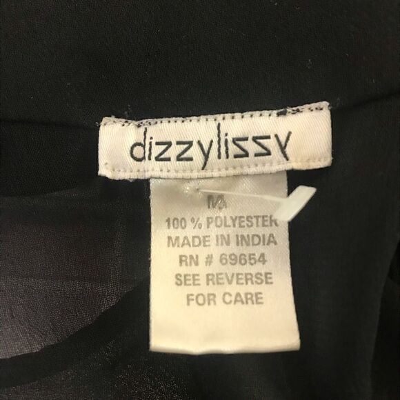 Dizzie Lizzie Black Sheer Cutout Back Top-Med - Picture 8 of 9